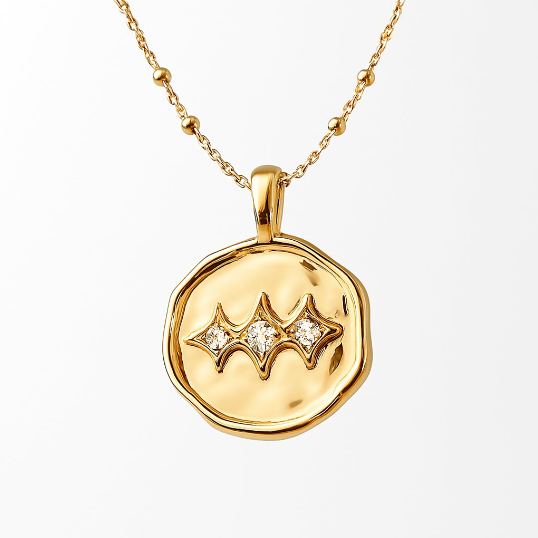 Collar Trinity con cadena bolitas y corazón nácar Personalizado HOPS regalo para mujeres y adolescentes