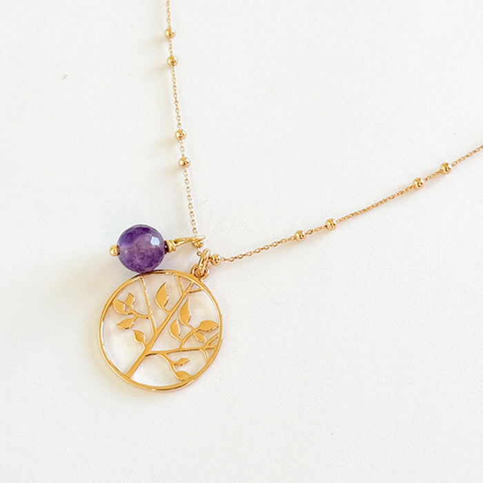 Collar Árbol de la vida con amatista HOPS regalo para mujeres y madre