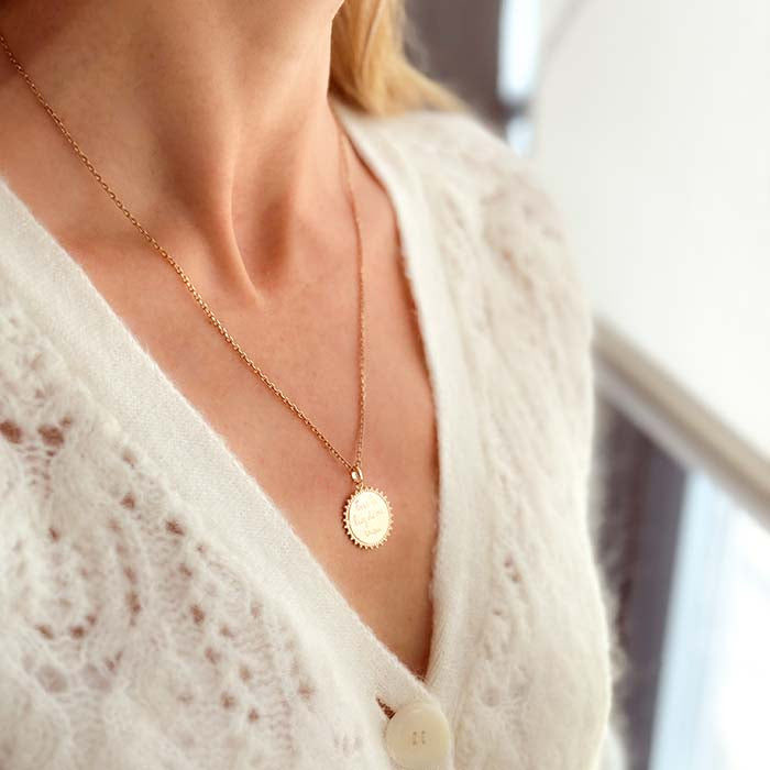 Collar Sidonie Sol cadena liso 55cm Personalizado HOPS regalo para mamás día de la madre