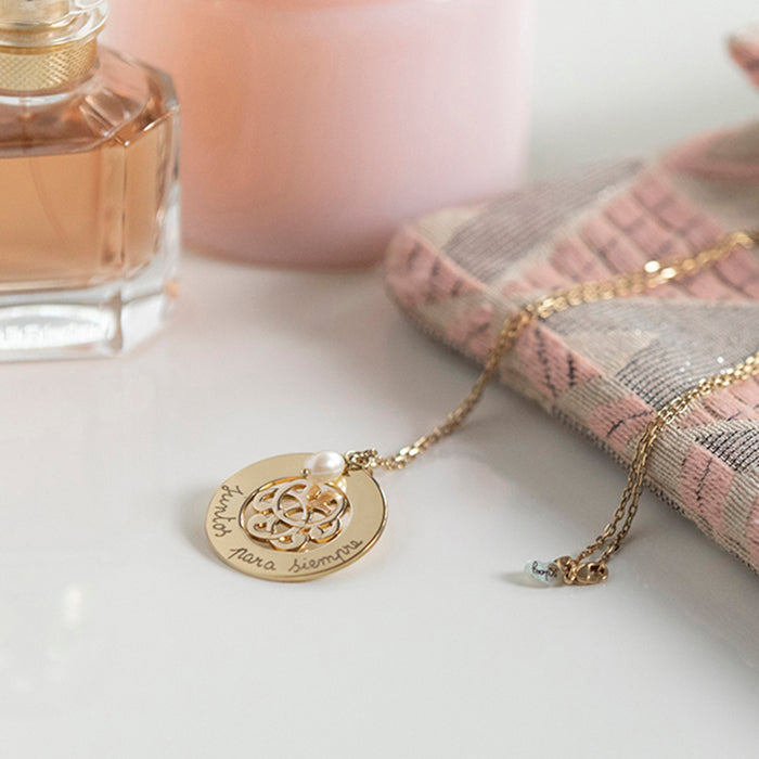 Collar Yasmina Real Pequeña oro con perla cadena Personalizado HOPS regalo para mujeres