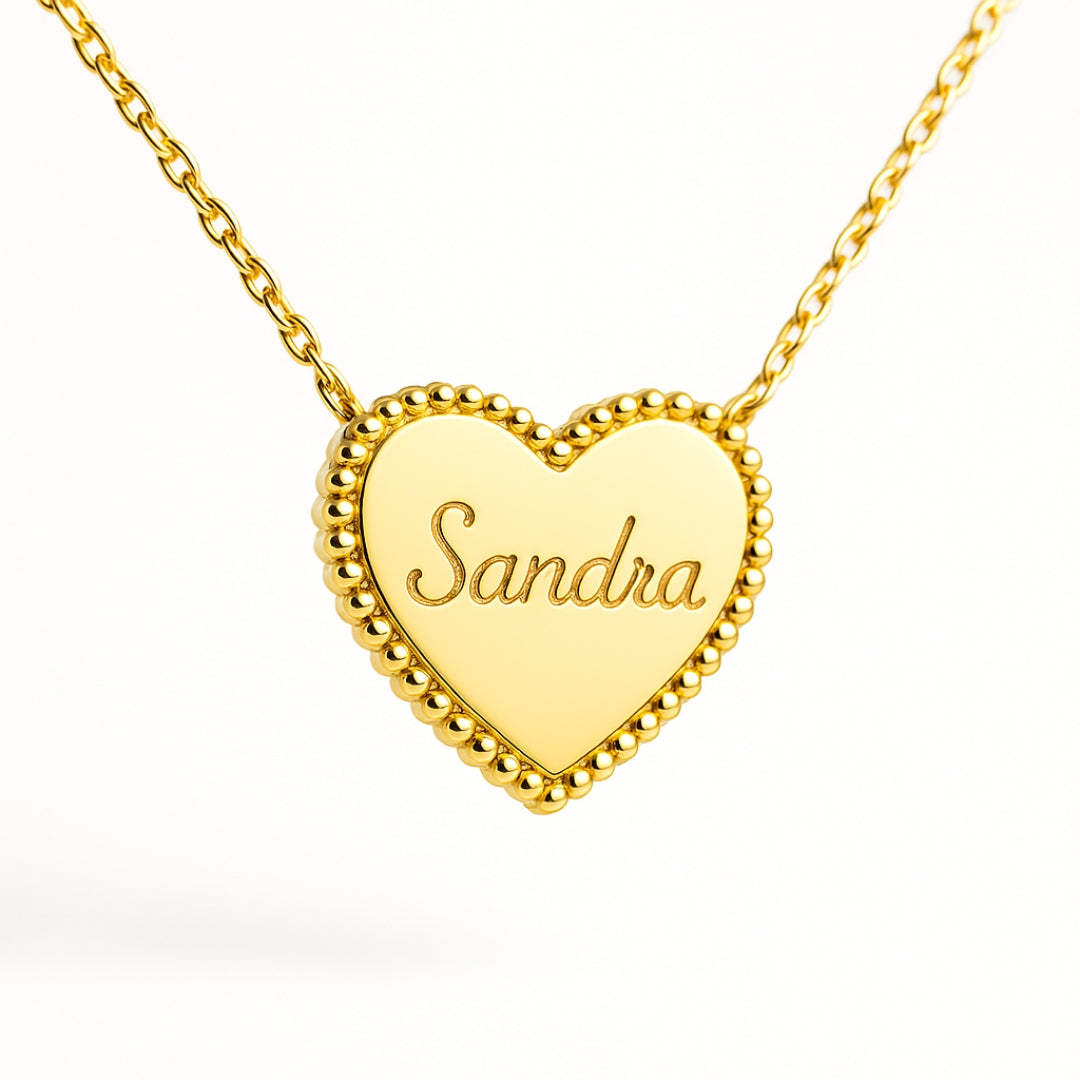 Collar Corazón bordado Personalizado HOPS regalo para adolescentes y san valentín