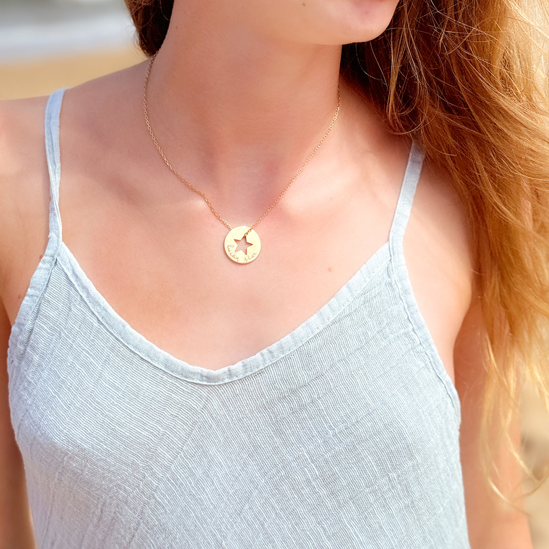 Collar Diana Estrella oro cadena Personalizado HOPS regalo para mujeres y adolescentes