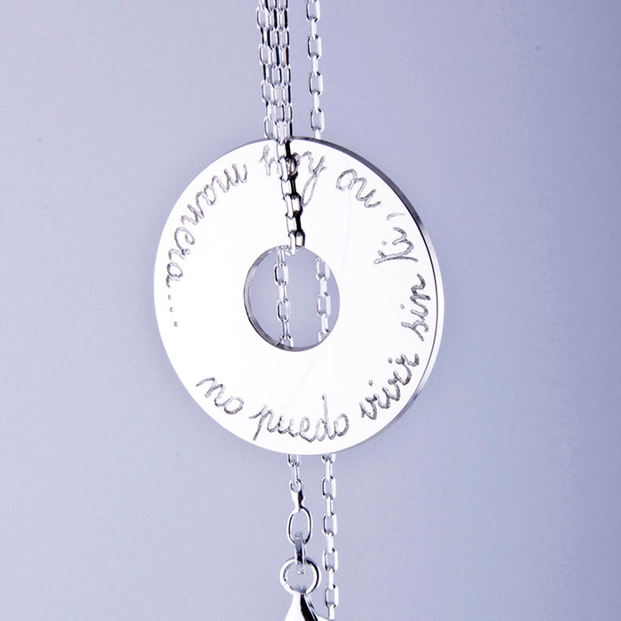 Collar Diana 3cm cadena plata PErsonalizado HOPS regalo para mamá y profesores