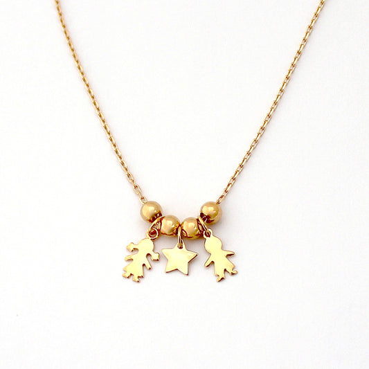 Collar Figuritas oro cadena Personalizado HOPS regalo para día de la madre