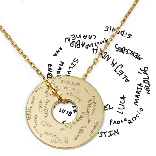 Collar Diana 3cm oro cadena grabado Personalizado HOPS regalo para día de la madre y profesores
