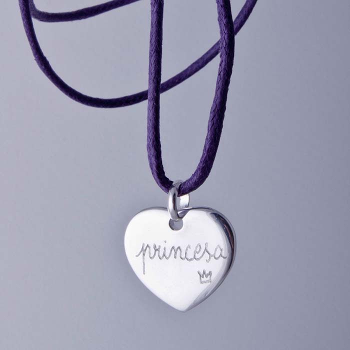 Collar Sidonie Corazón plata cordón Personalizado HOPS regalo para mujeres y adolescentes