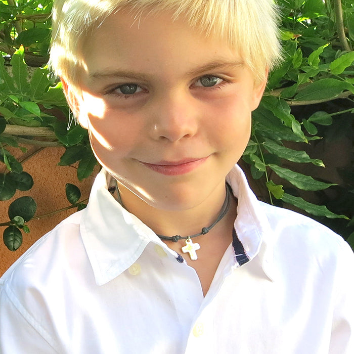 Collar Cruz cordón Personalizado HOPS regalo para niños comunión