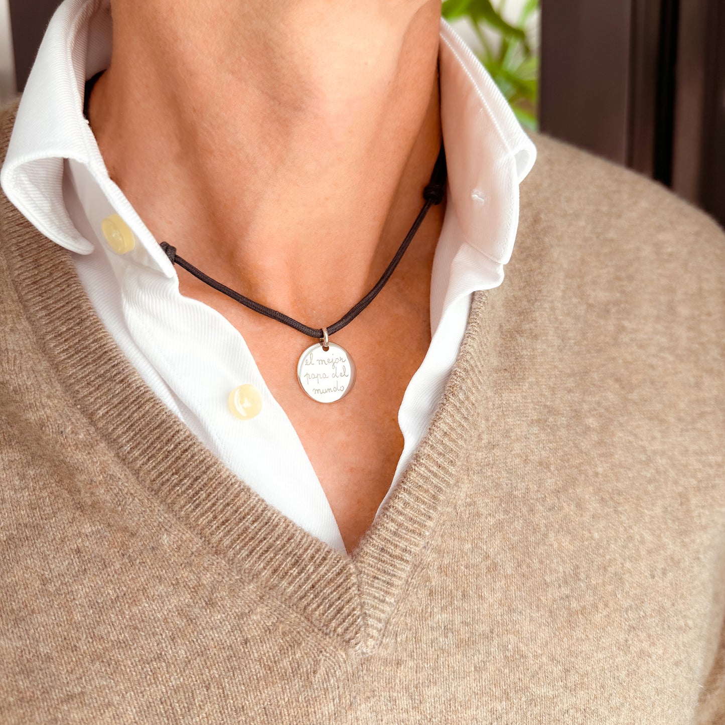 Collar Sidonie para hombres en plata de ley personalizado