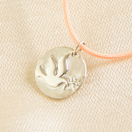 Collar religioso Paloma de la paz con ramo Personalizado HOPS regalo para mujeres y adolescentes