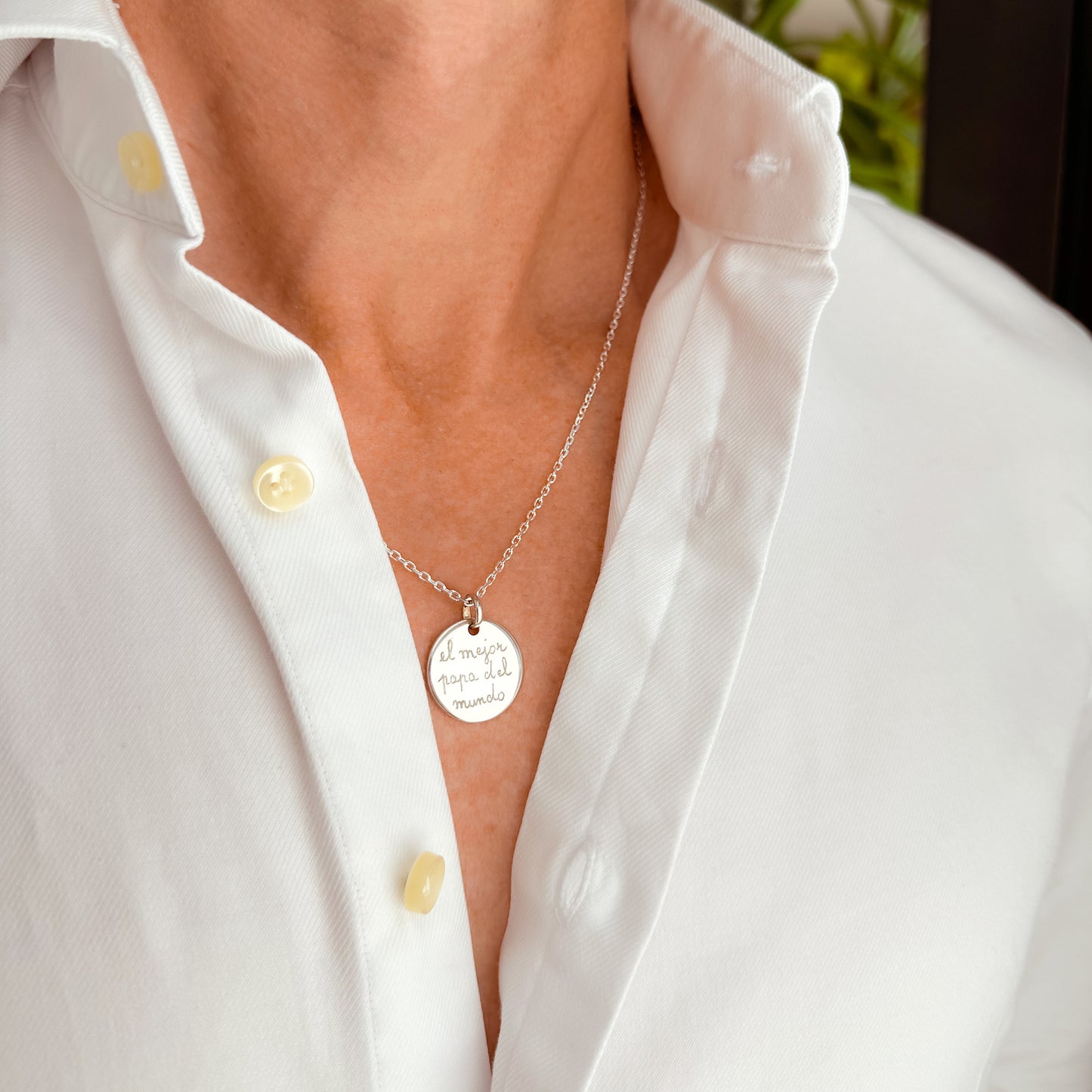 Collar sidonie personalizado en plata de ley para hombres y cadena