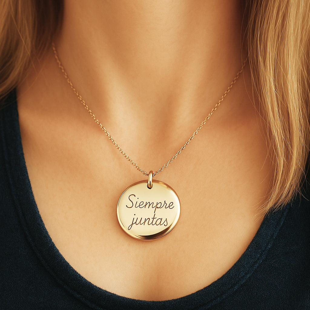 Collar Sidonie Redonda oro con turquesa y perla cadena Personalizado HOPS regalo para día de la madre