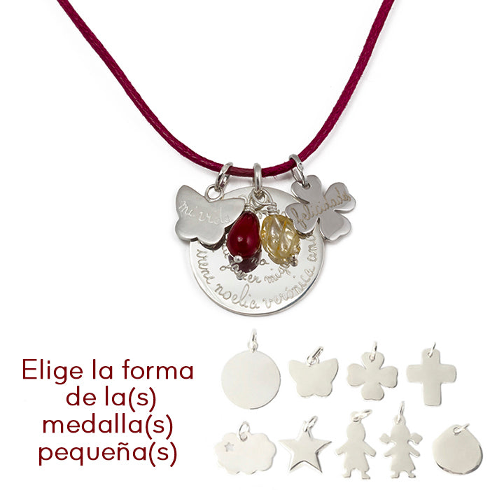 Collar Olympia plata con mariposa y trébol cordón Personalizado HOPS regalo para mamá día de la madre y profesores