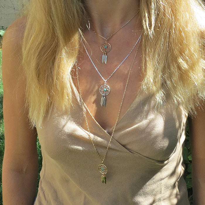 Collar Dream Catcher oro cadena 42cm plata cadena 55cm oro cadena 80cm  Personalizado HOPS regalo para mujeres y adolescentes