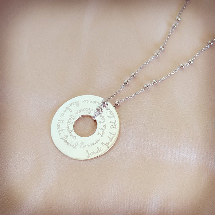 Collar Diana 3cm plata cadena bolitas 42cm Personalizado HOPS regalo para mujeres y profesores