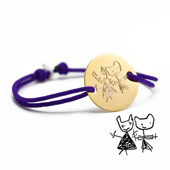 Pulsera Héctor oro grabado dibujo PErsonalizado HOPS regalo para mamá día de la madre