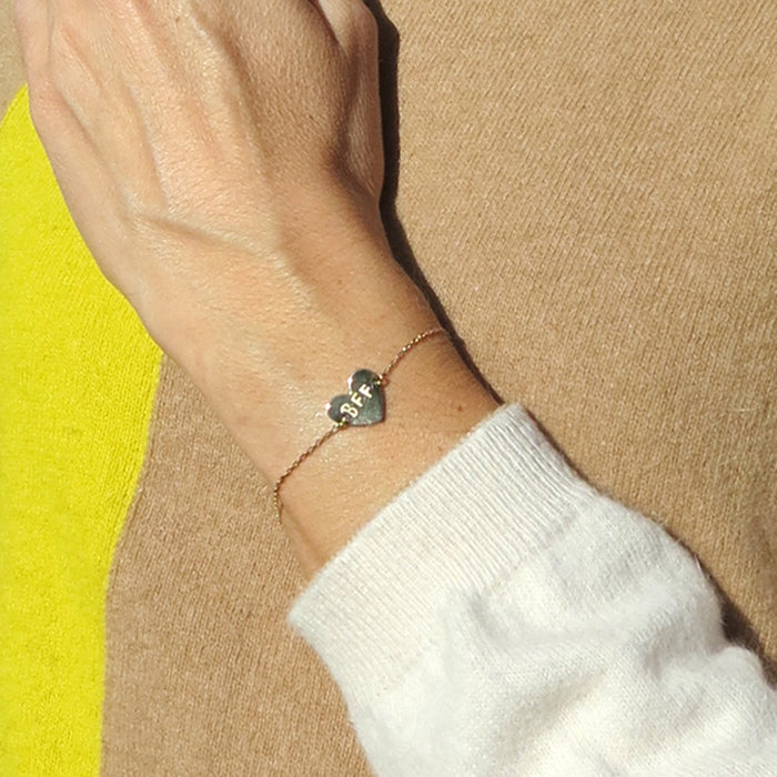 Pulsera Mini Corazón oro cadena Personalizado HOPS regalo para amigas