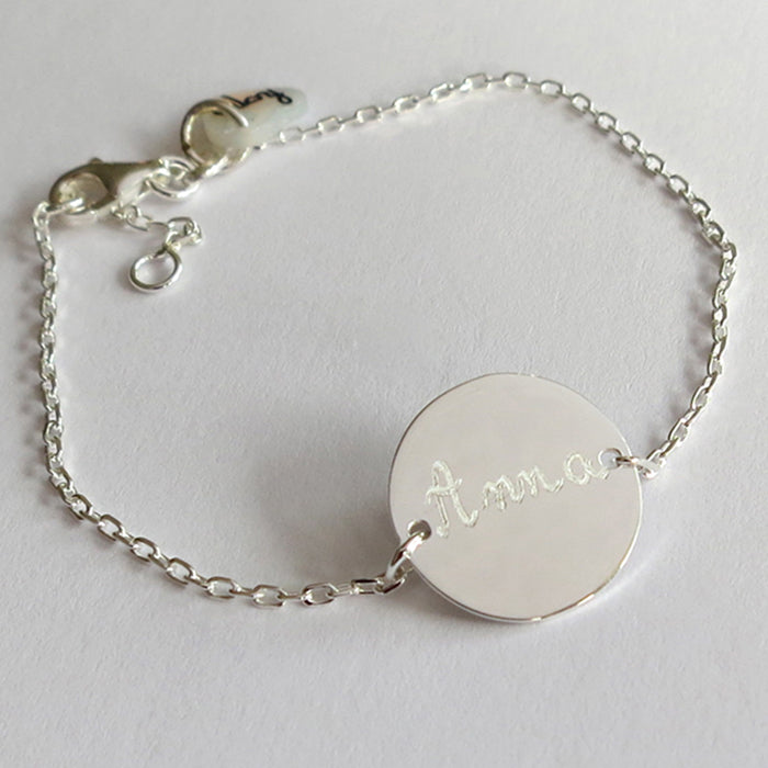 Pulsera Mini Hector cadena plata Personalizado HOPS regalo para niñas comunión
