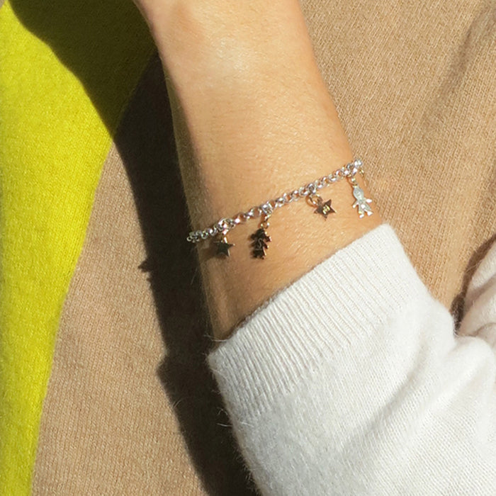 Pulsera Mini Charms oro Personalizado HOPS regalo para mamá día de la madre