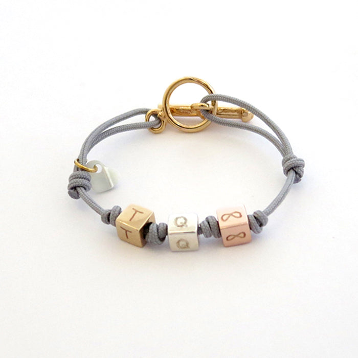 Pulsera Cubitos 3 colores con cierre-T Personalizado HOPS regalo para mamá día de la madre
