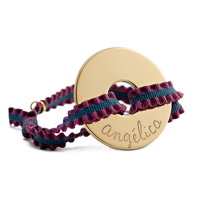 Pulsera Diana 3cm oro cordón goma oleada Personalizado HOPS regalo para mamá y profes