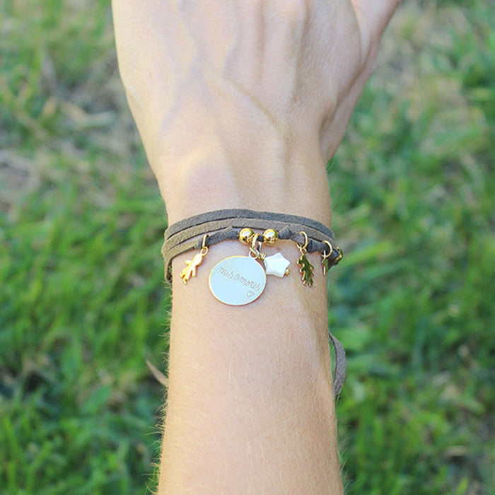 Pulsera Família oro ante marrón Personalizado HOPS regalo para mamá día de la madre