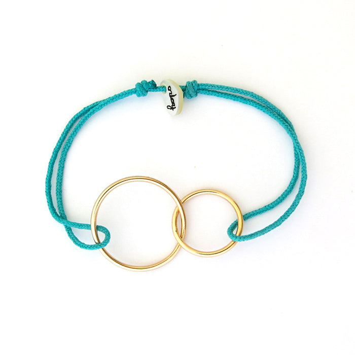 Pulsera TOI&MOI oro cordón verde caribe Personalizado HOPS regalo para mujeres