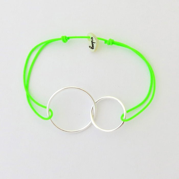 Pulsera TOI&MOI plata cordón verde fluorescente Personalizado HOPS regalo para mujeres