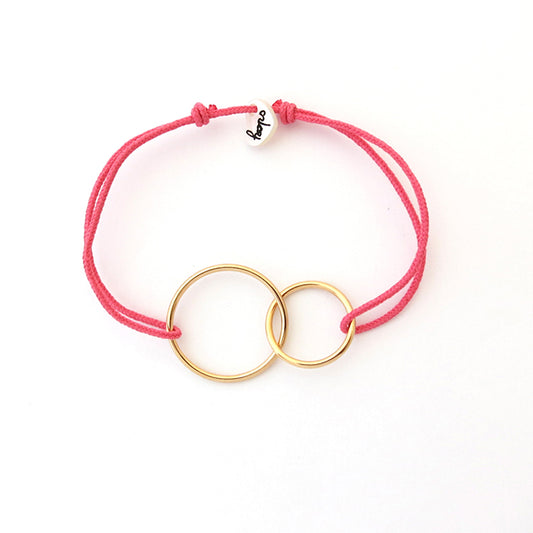 Pulsera TOI&MOI oro cordón frambuesa Personalizado HOPS regalo para mujeres