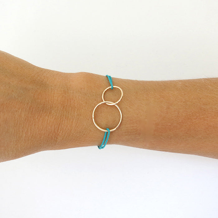 Pulsera TOI&MOI oro cordón verde caribe Personalizado HOPS regalo para mujeres