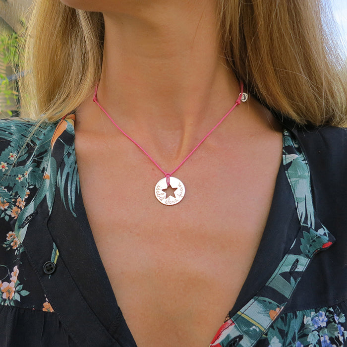 Collar Diana Estrella cordón 1mm Personalizado HOPS regalo para mujeres y adolescentes