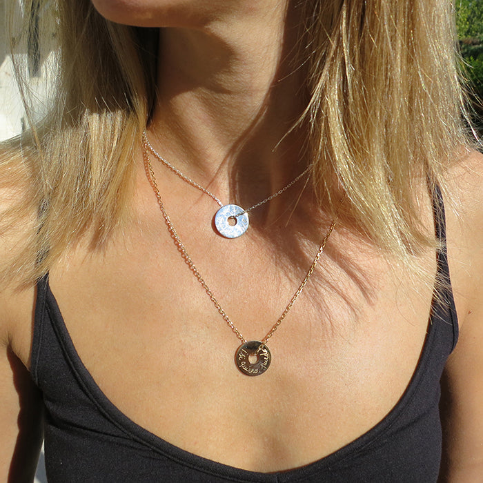 Collar Diana 2cm plata con cadena 42cm oro con cadena 55cm Personalizado HOPS regalo para mujeres y adolescentes