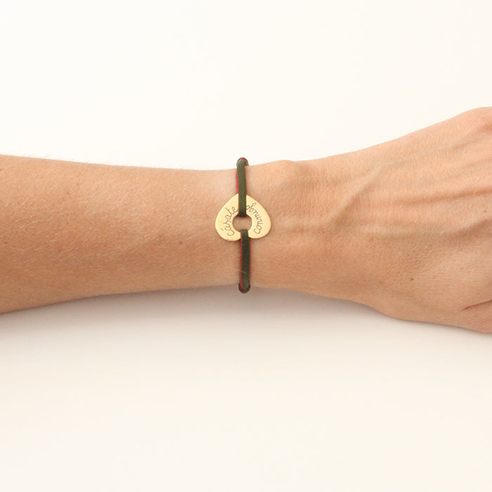 Pulsera Diana Corazón cordón goma bicolor Personalizado HOPS regalo para mujeres san valentin