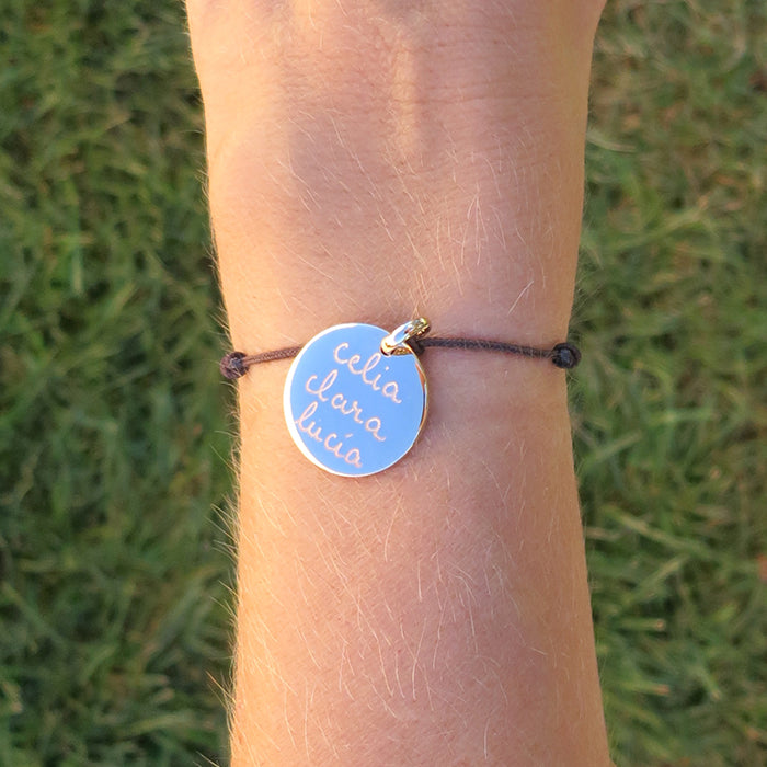 Pulsera Sidonie Redonda oro cordón Personalizado HOPS regalo para mamá