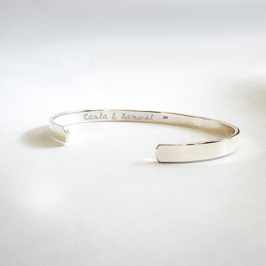 Pulsera Aro Plata para hombre Personalizado a grabar en el interior HOPS
