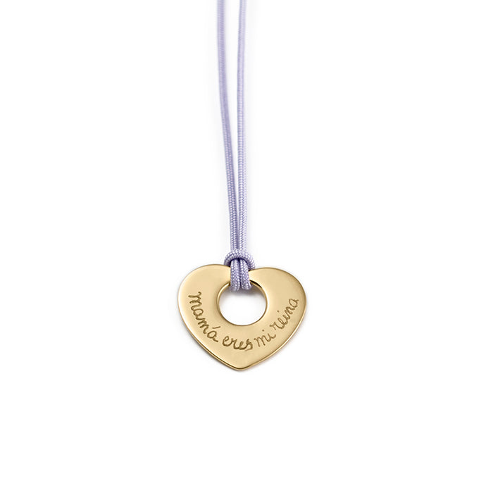 Collar Diana Corazón Personalizable cordón lila 2cm HOPS regalo para mamá día de la madre comunión san valentin 