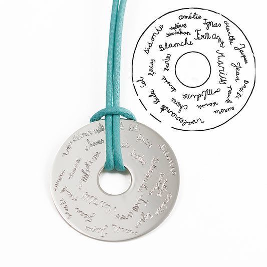 Collar Diana 4cm plata cordón grabado Pêrsonalizado HOPS regalo para profesores