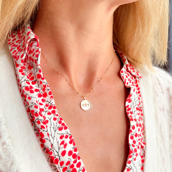 Collar Trinity con cadena bolitas Personalizado HOPS regalo para mujeres y niñas