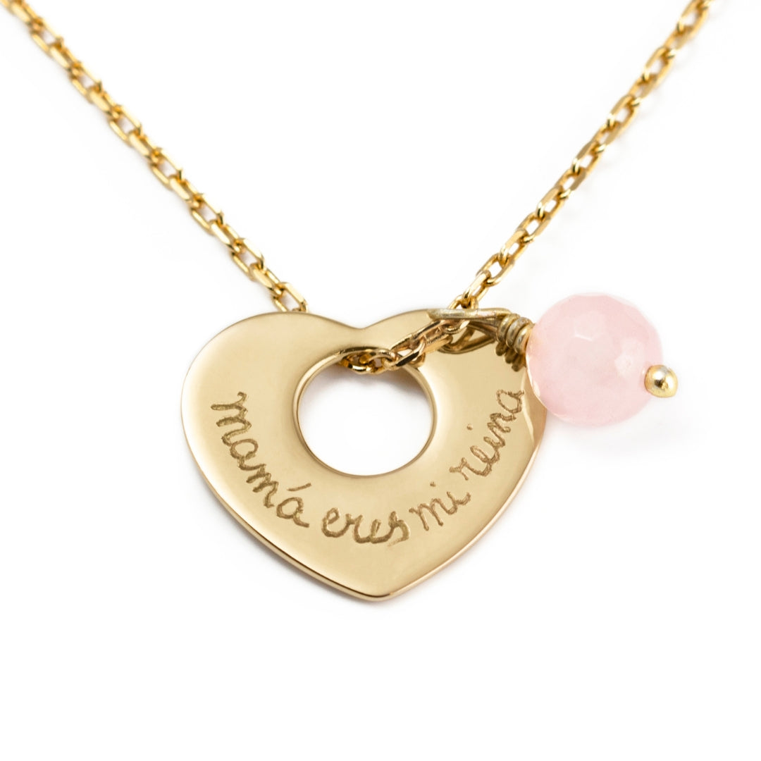 Collar Diana Corazón oro cadena Personalizado HOPS regalo para mamá 