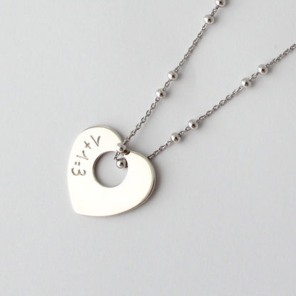 Collar Diana Corazón plata cadena bolitas Personalizado HOPS regalo para mamá primeriza san valentin 