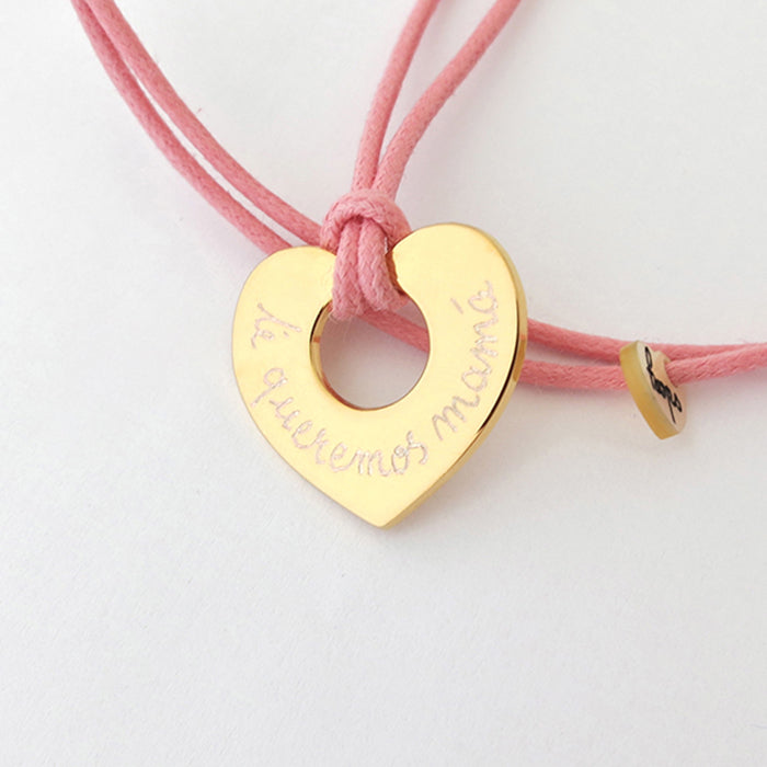 Collar Diana Corazón oro con cordón Personalizado HOPS regalo para mujeres adolescentes san valentin