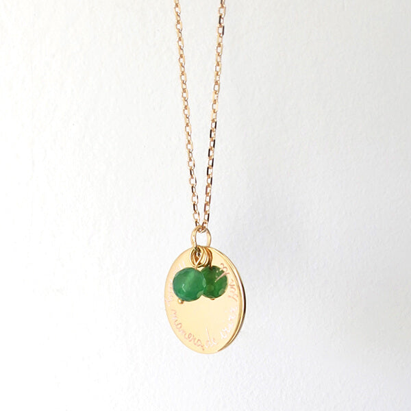 Collar Saphir personalizado cadena oro con ágata verde HOPS