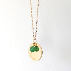 Collar Saphir personalizado cadena oro con ágata verde HOPS