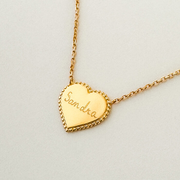 Collar Corazón bordado oro Personalizado HOPS regalo para mujeres niñas san valentin
