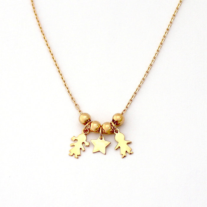Collar Figuritas oro cadena Personalizado HOPS regalo para día de la madre
