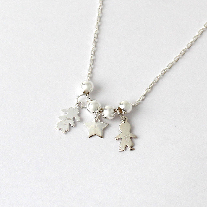 Collar Figuritas plata cadena Personalizado HOPS regalo para día de la madre