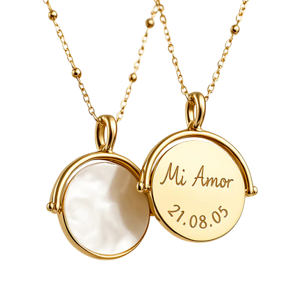 Collar giratorio personalizable Madre Perla y Oro 18 k