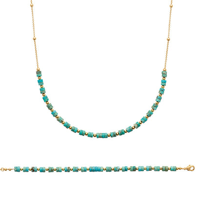 Collar o Pulsera Turquesa con cadena bolitas Personalizado HOPS regalo para mujeres y adolescentes