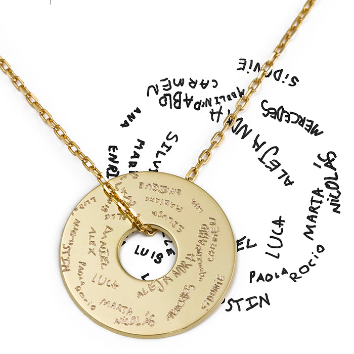 Collar Diana 3cm oro cadena grabado puño Personalizado HOPS regalo para día de la madre y profesores