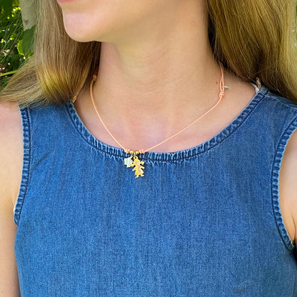 Collar Niña oro cordón con estrellita nácar Personalizado HOPS regalo para niñas comunión