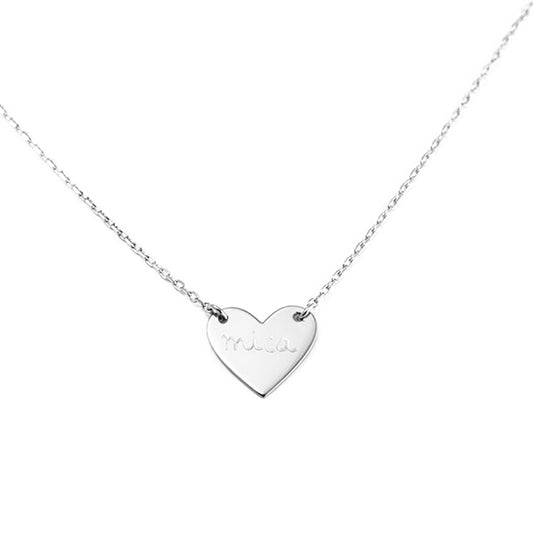 Collar Mini Corazón plata cadena Personalizado HOPS regalo para mujeres san valentin 